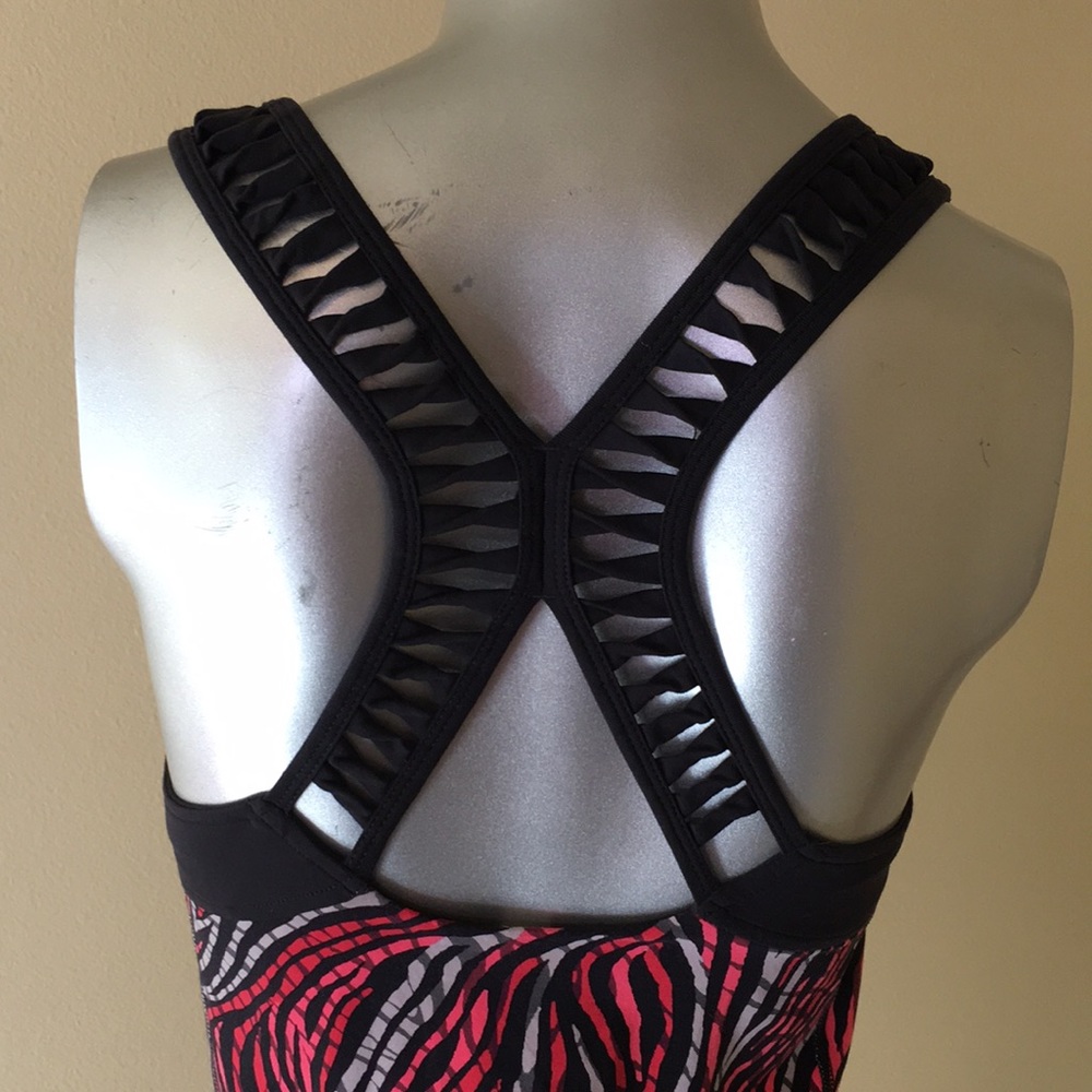 LUCY | Zebra Print Tank Top With Built In Shelf Bra - Picture 7 of 11